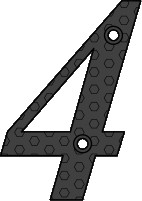 Μεταλλικός αριθμός "4" εποξικά βαμμένος μαύρο ματ ύψους 100 χιλιοστών - Κάντε κλικ στην εικόνα για να κλείσει